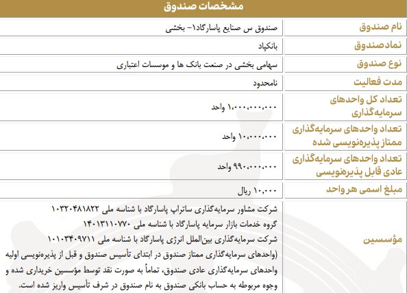 پذیره‌نویسی یک صندوق سرمایه‌گذاری بخشی صنایع